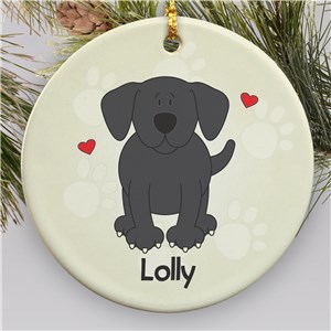 Personalized Ceramic Loved By My Black Lab Ornament | Personalized Pet Ornaments