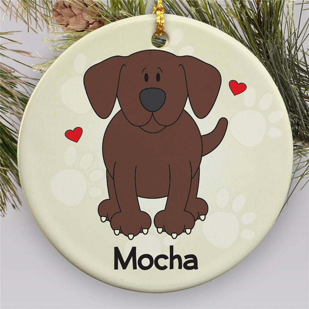 chocolate lab ornament