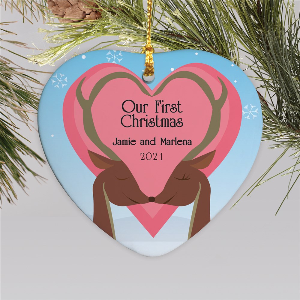 Our First Christmas Heart Ornament | Couples First Christmas Ornament