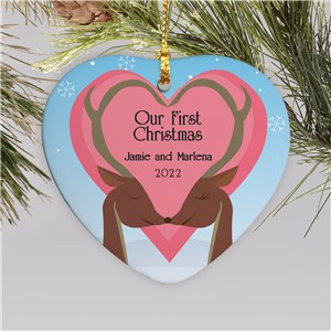 Our First Christmas Heart Ornament | Couples First Christmas Ornament