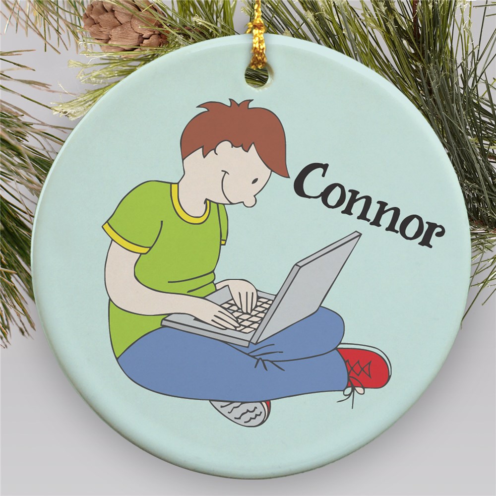 Personalized Laptop Ornament | Ceramic | Personalized Christmas Ornaments For Kids