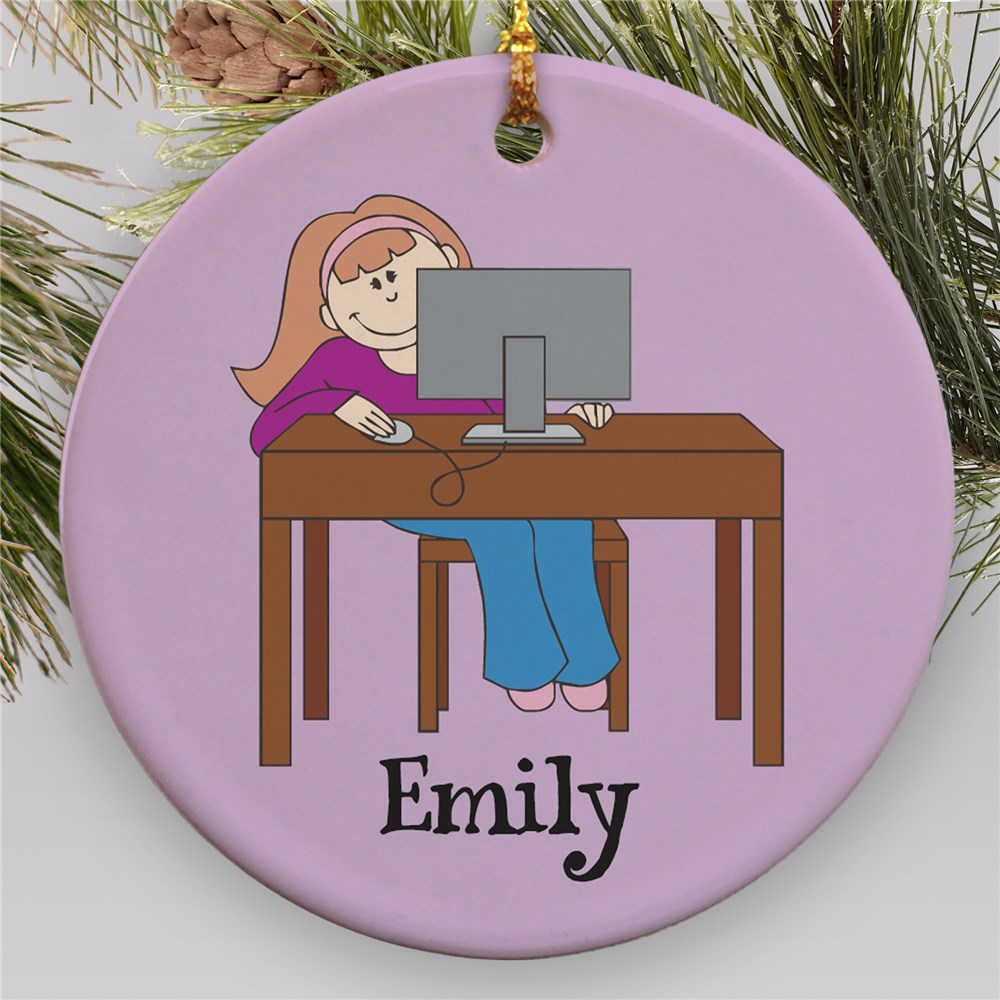 Personalized Computer Ornament | Ceramic | Personalized Christmas Ornaments For Kids