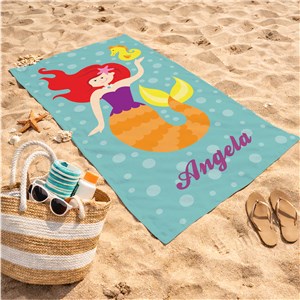 Personalized Beach Towel | Mermaid Beach Towel