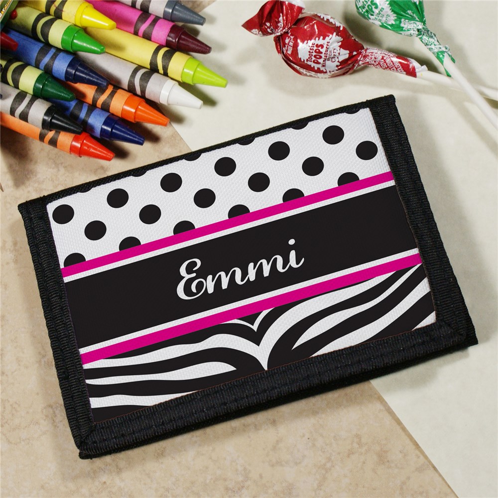 Personalized Zebra Print Children's Wallet