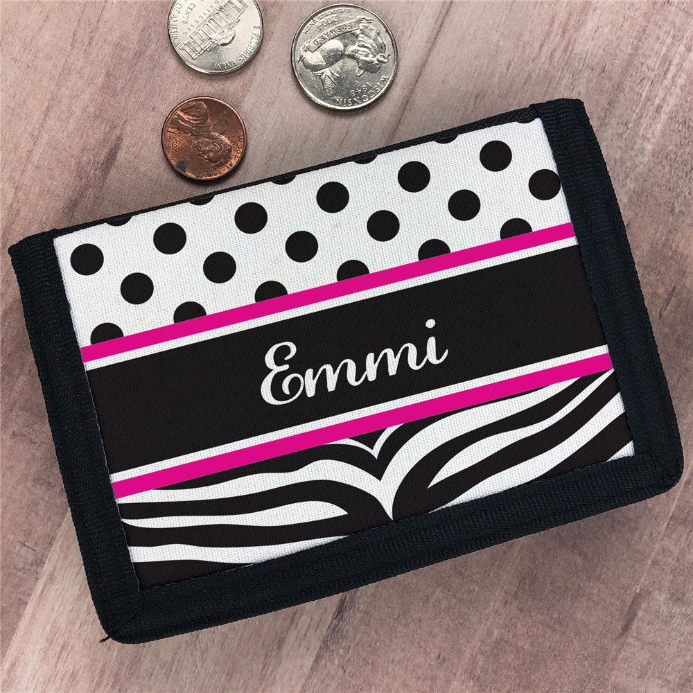Personalized Zebra Print Children's Wallet