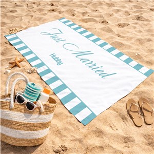 Personalized Wedding Get Away Beach Towel U594833