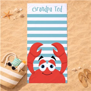 Personalized Crab Beach Towel U632533
