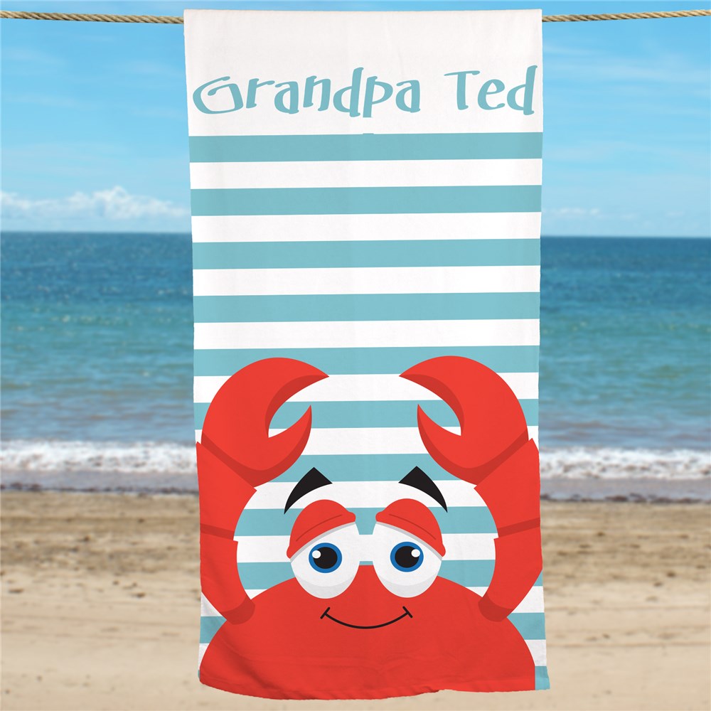 Personalized Crab Beach Towel U632533