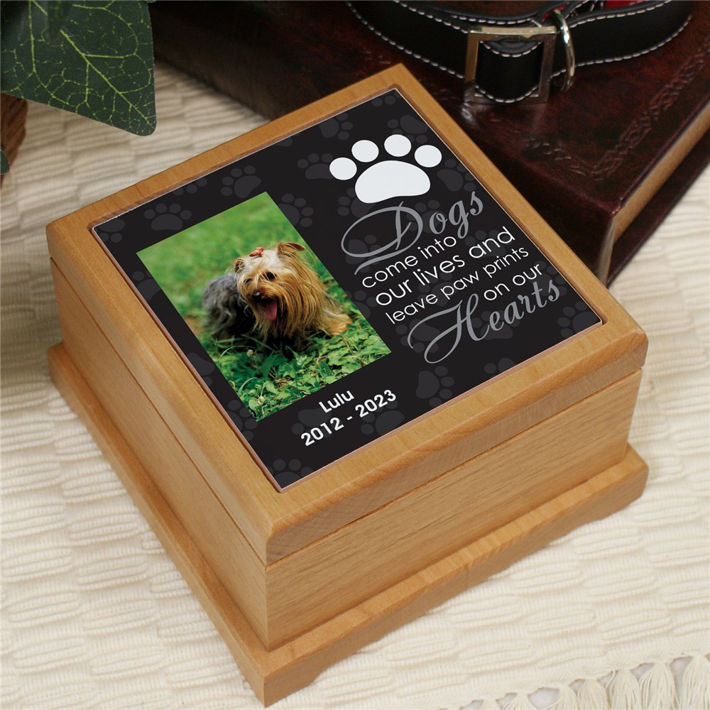 Personalized Pet Photo Wooden Memorial Urn | Pet Urns