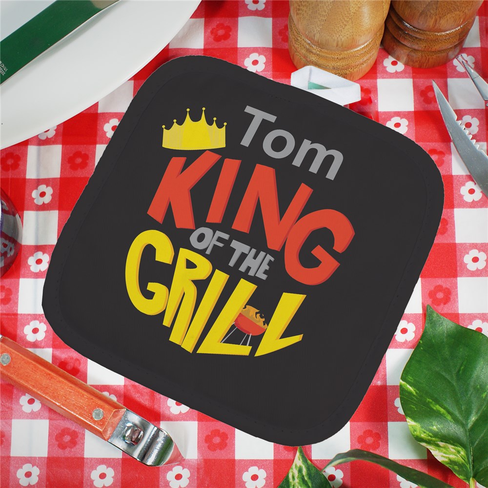 Personalized King of the Grill Hot Pad | Barbecue Gifts For Dad