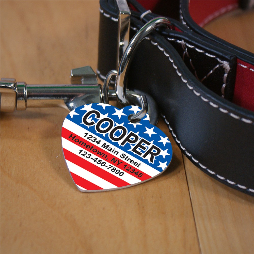 Patriotic Pet Tag | Red White And Blue Pet Tag