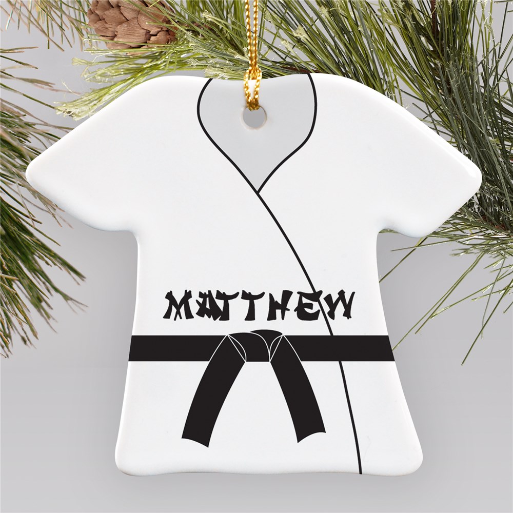 Personalized Ceramic Karate Holiday Ornament GiftsForYouNow