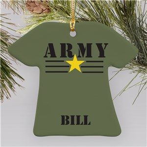 Personalized Ceramic Army T-Shirt Ornament U678363