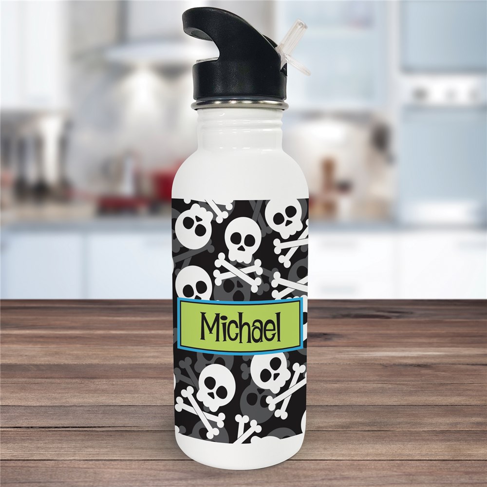Personalized Skull and Crossbones Water Bottle GiftsForYouNow