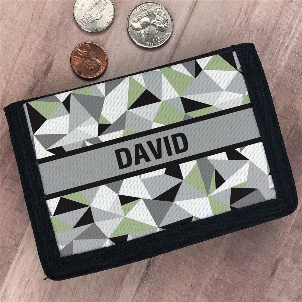 Personalized Jagged Squares Wallet Wallet For Boys