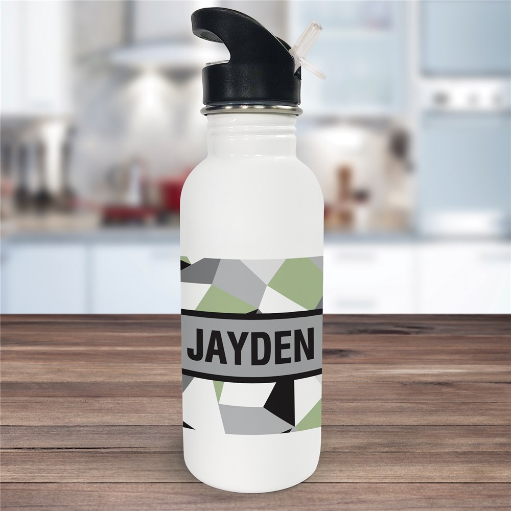 Personalized Jagged Squares Water Bottle U681620