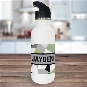 Personalized Jagged Squares Water Bottle U681620