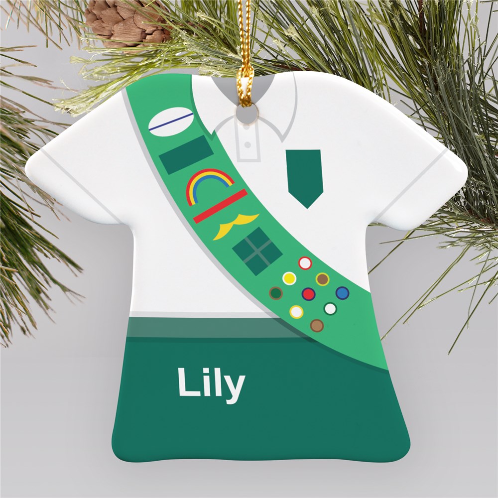 Personalized Girl Scout Ornament | Ceramic | Kids Christmas Ornaments