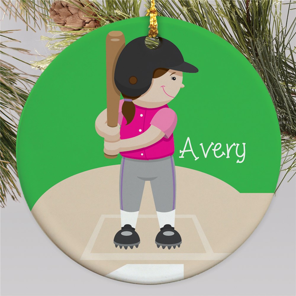 Personalized Softball Christmas Ornament Ceramic GiftsForYouNow
