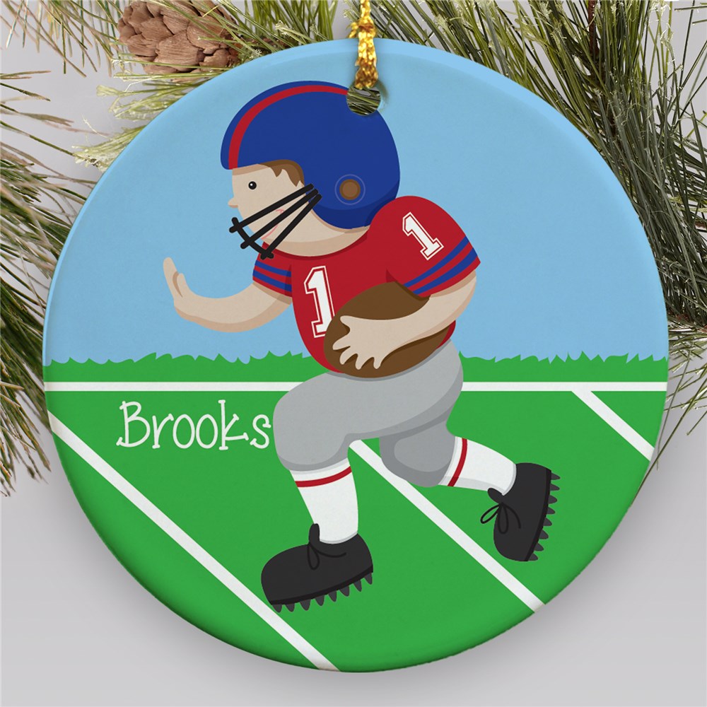 Personalized Ceramic Football Ornament | Personalized Football Christmas Ornaments