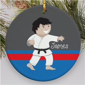 karate christmas ornament boy