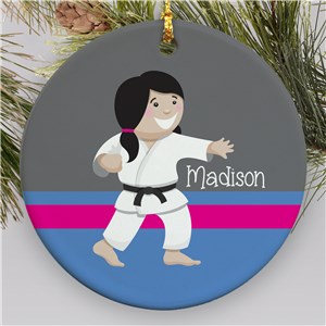 Personalized Girl Karate Ornament | Ceramic | Personalized Karate Ornament