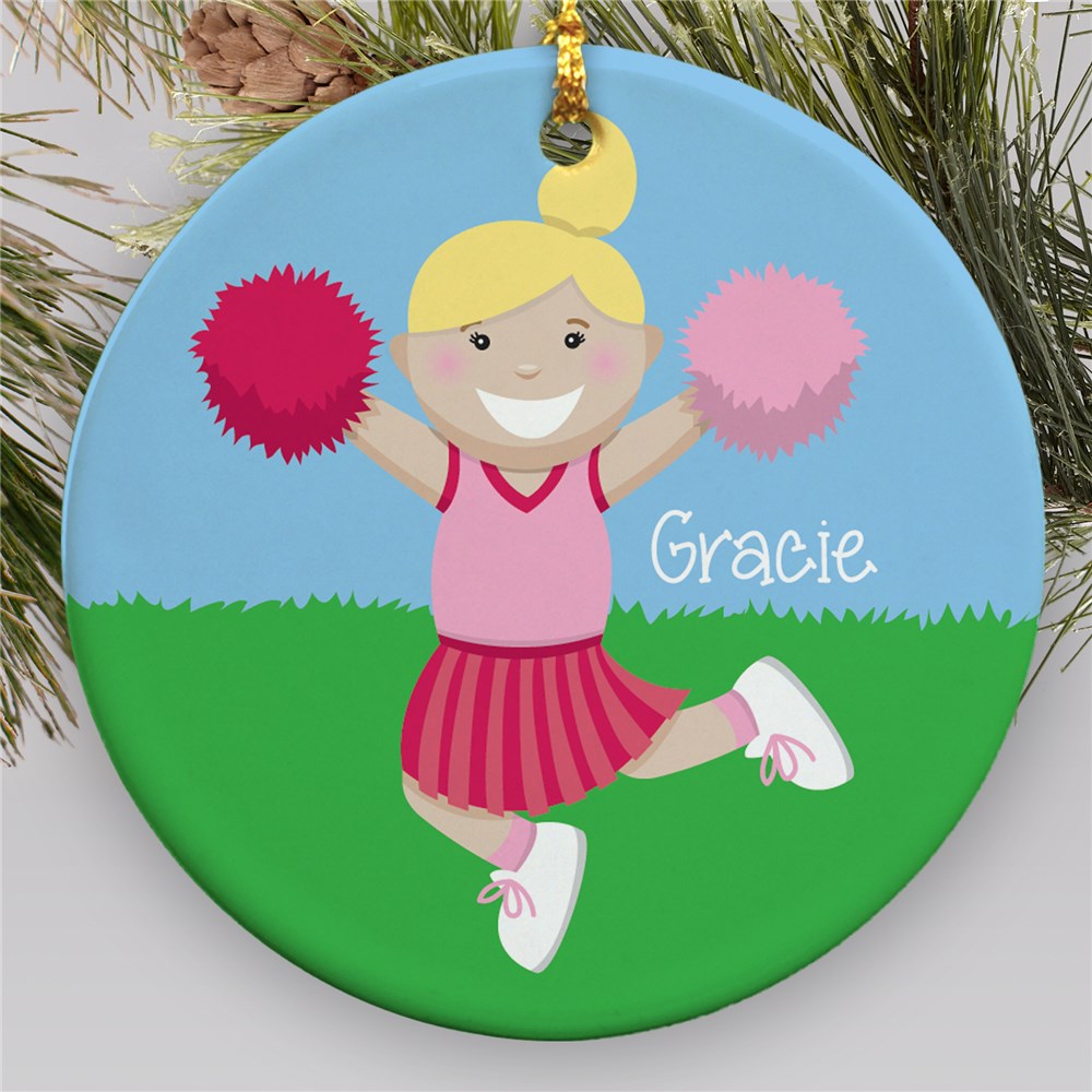 Personalized Cheerleader Ornament | Ceramic | Kids Christmas Ornaments
