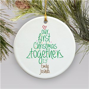 Personalized Ceramic First Christmas Ornament | Personalized Couples Ornament