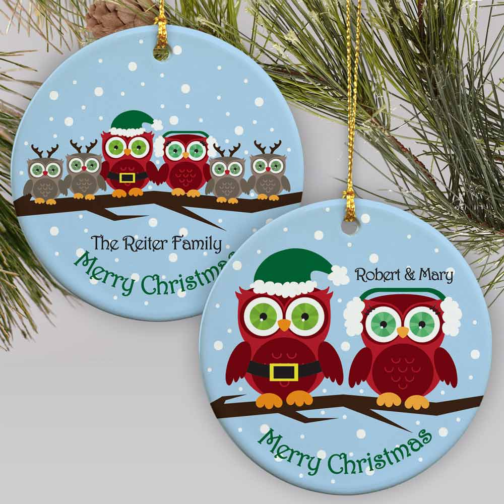 Personalized Owl Family Ornament GiftsForYouNow