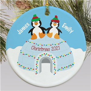 Personalized Penguin Couple Ornament | Personalized Couples Ornament