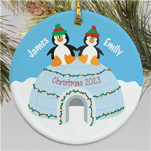 Personalized Penguin Couple Ornament | Personalized Couples Ornament
