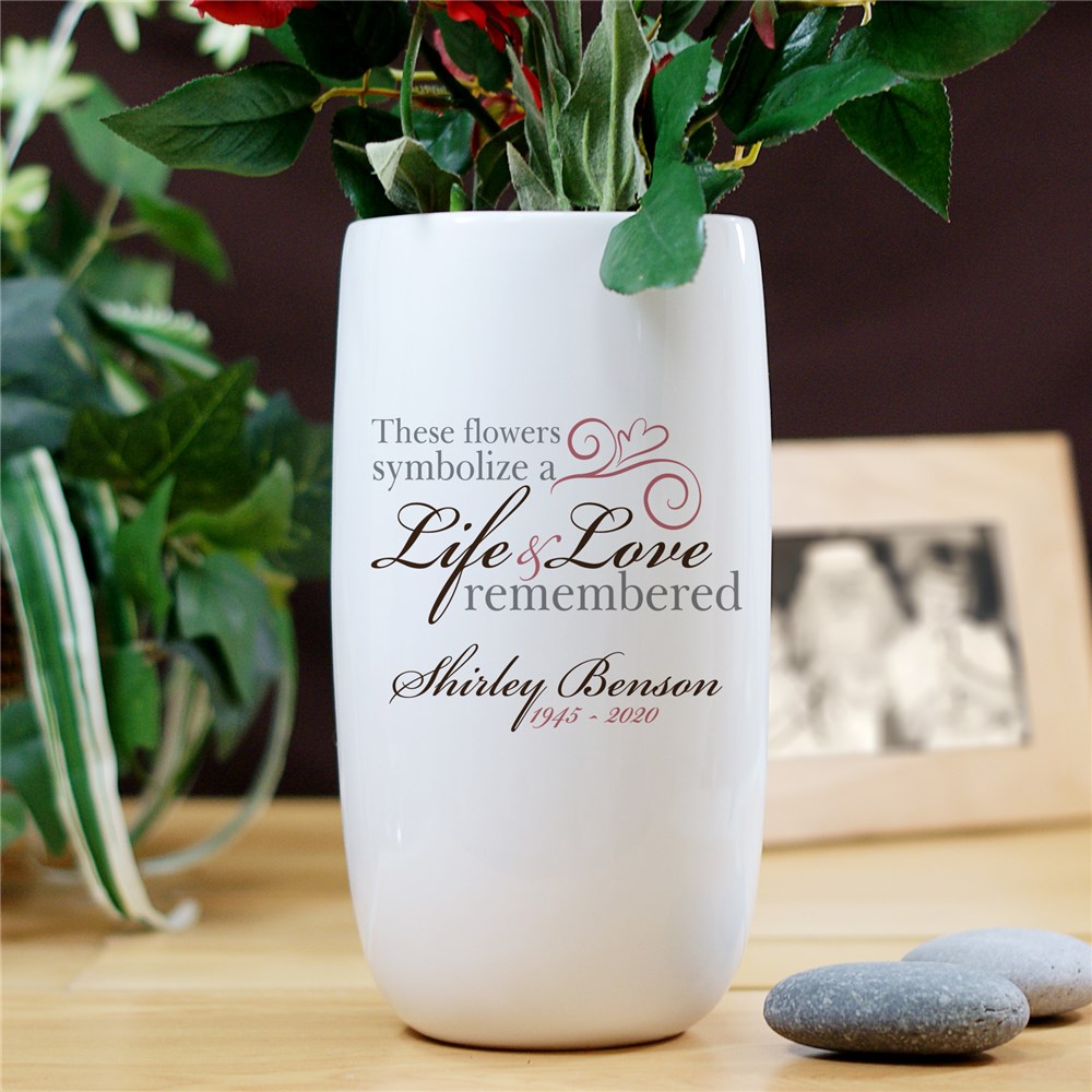 Personalized Life Love Memorial Flower Vase GiftsForYouNow