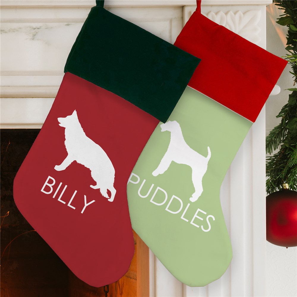 Dog Breed Personalized Stocking | Dog Stockings Personalized