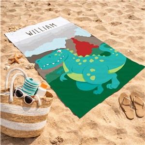 Personalized Dinosaur Beach Towel U761633