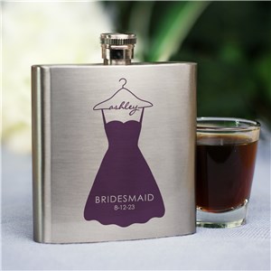 Personalized Bridal Party Dress Flask | Personalized Flasks