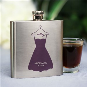 Personalized Bridal Party Dress Flask | Personalized Flasks
