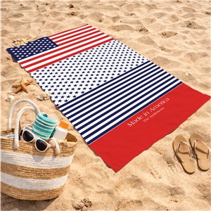 Personalized Patriotic Beach Towel U777433