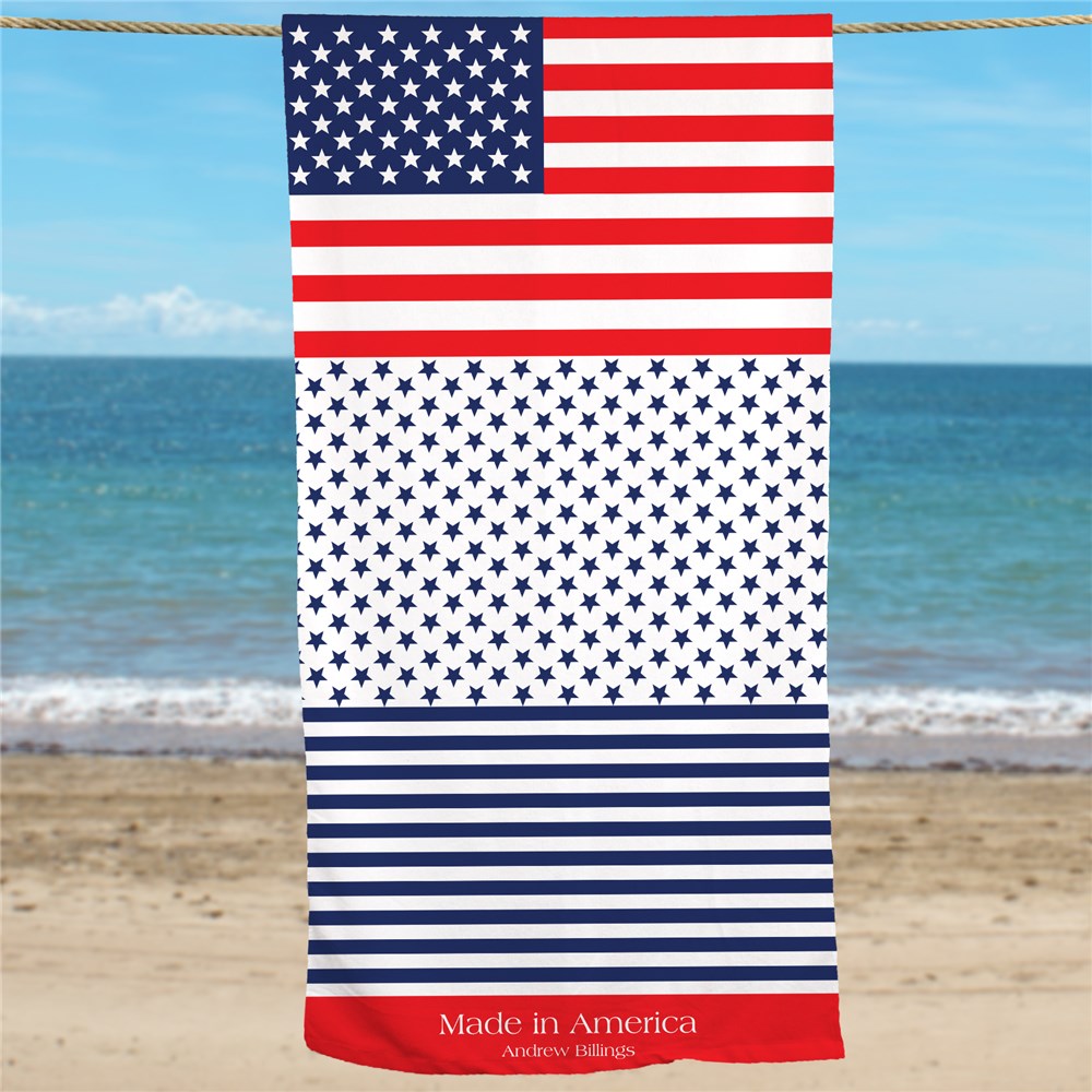Personalized Patriotic Beach Towel U777433