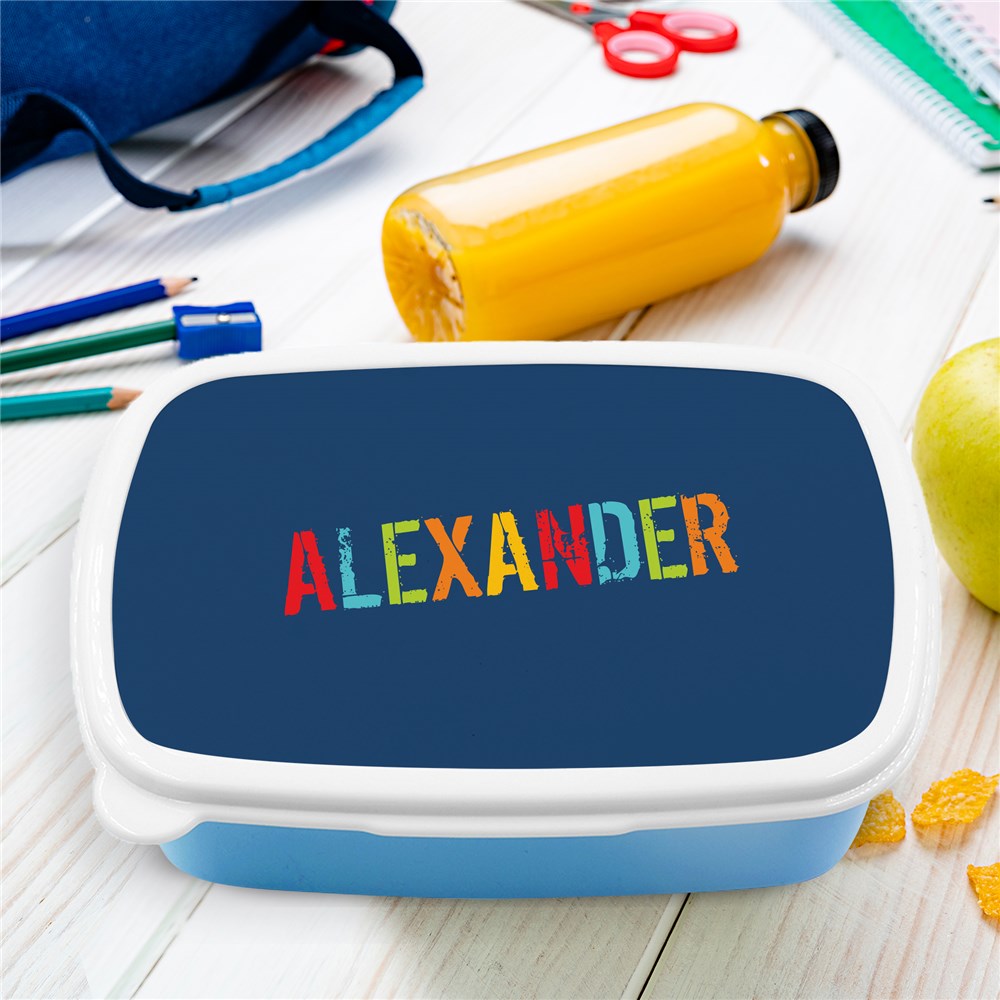 Personalized Kids' Lunch Box with Name in Colorful Letters