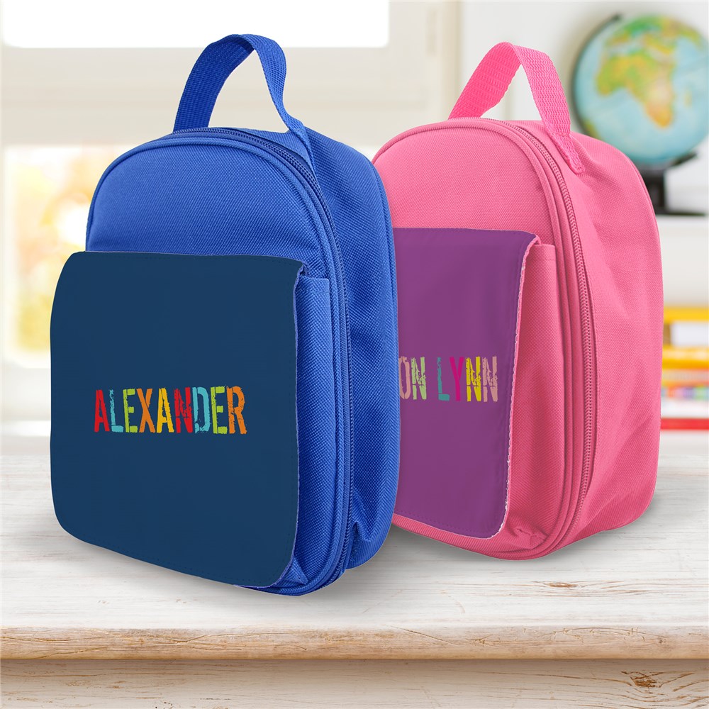 Personalized Kids' Lunch Bag with Name in Colorful Letters