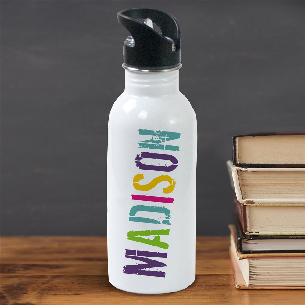 Personalized Any Name Water Bottle Colorful Water Bottle
