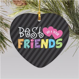 Personalized Best Friends Heart Ornament | Ceramic | Personalized Ornaments