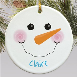 Personalized Snowman Ornament | Ceramic | Personalized Christmas Ornaments For Kids