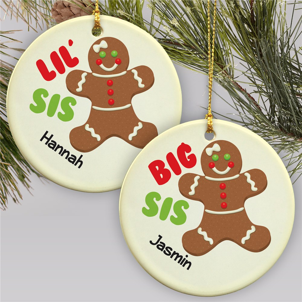 Sister Gingerbread Personalized Ornament | Personalized Family Christmas Ornament