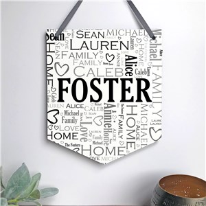 Personalized Word-Art Banner Shaped Sign