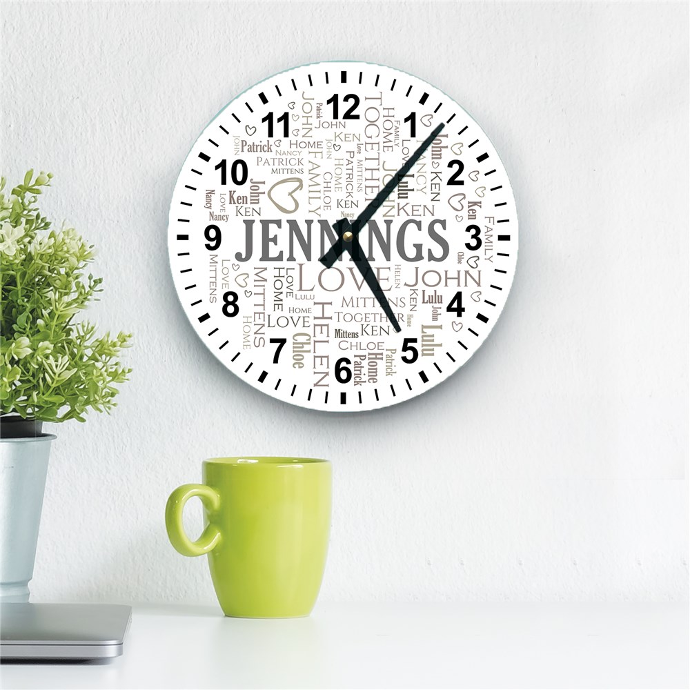 Personalized Word-Art Wall Clock