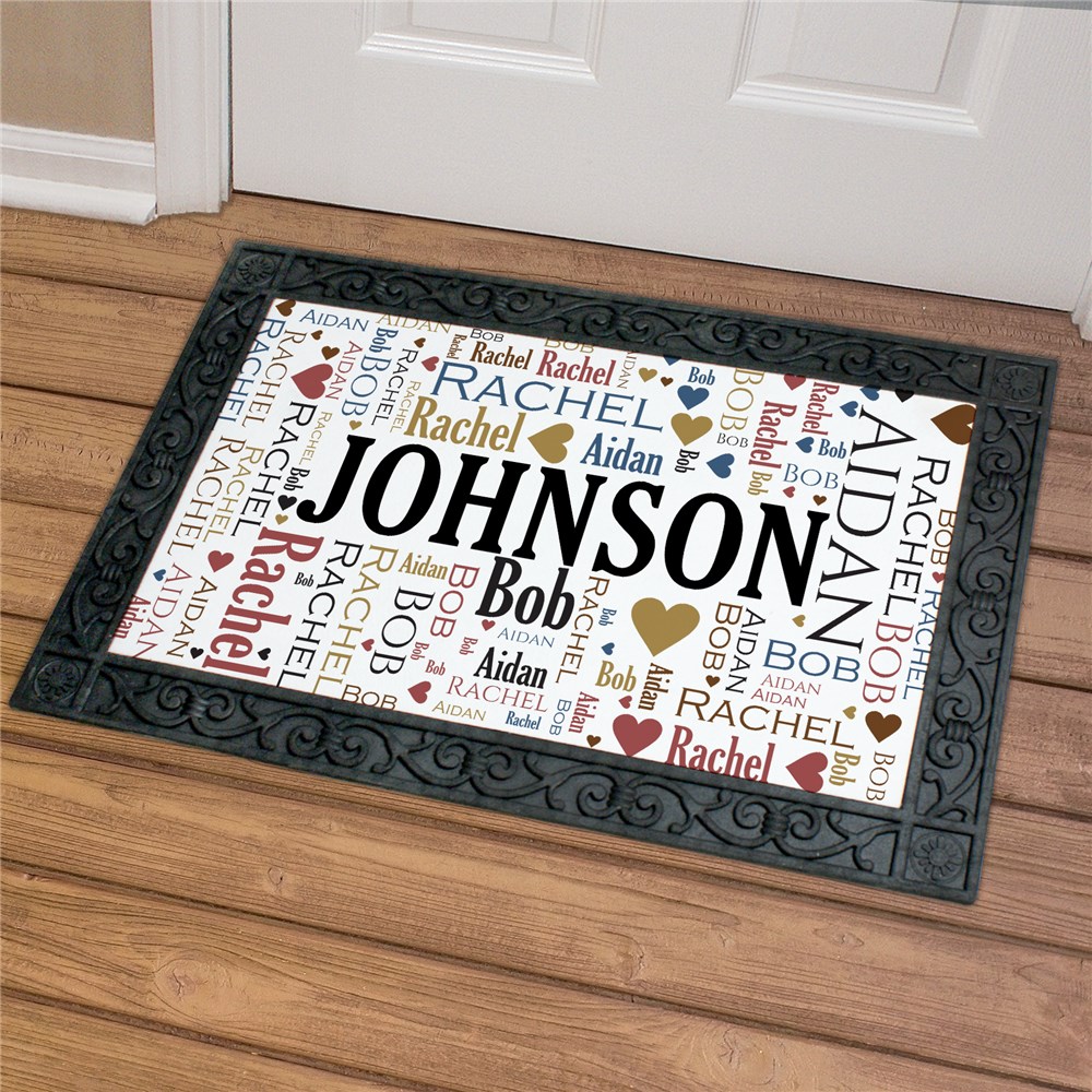 Family Word Art Doormat | Personalized Housewarming Gifts