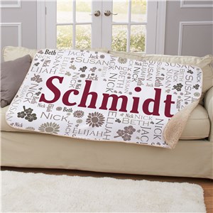 Personalized Family Word-Art Sherpa | House Warming Gifts