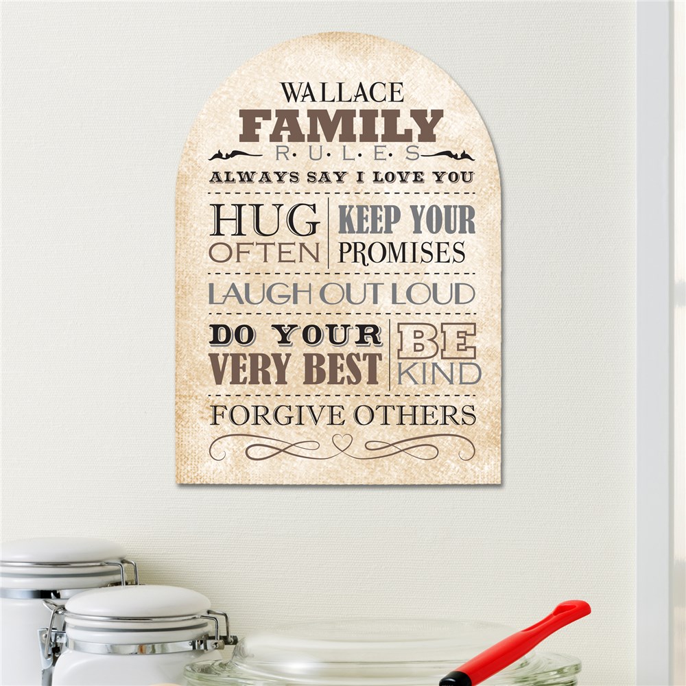 Family Rules Wall Sign | Personalized Housewarming Gifts