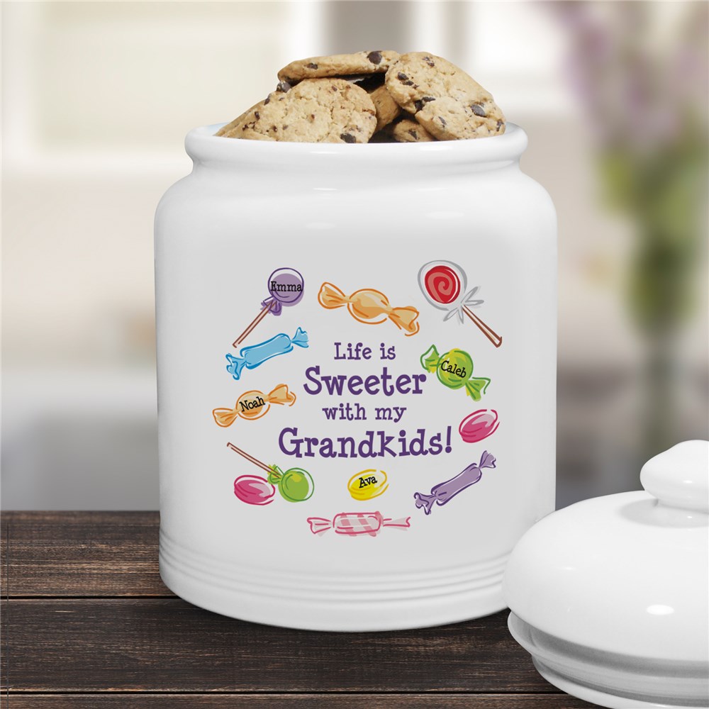 Life Is Sweeter Personalized Ceramic Cookie Jar | Personalized Cookie Jars